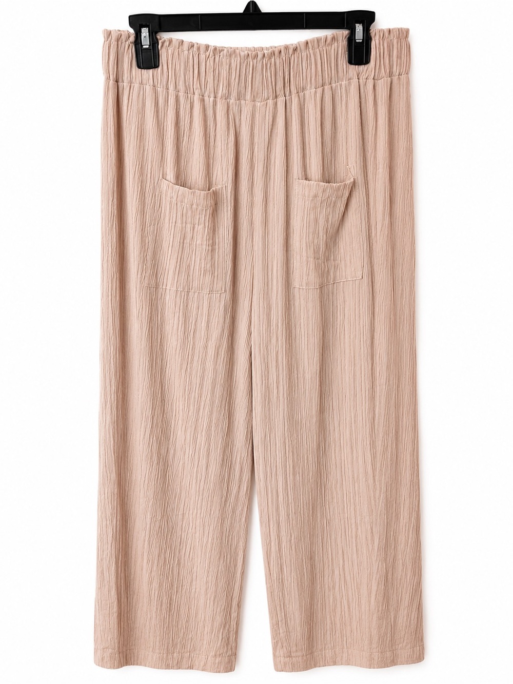 Wide-Leg Pull-On Pants in Blush/Tan